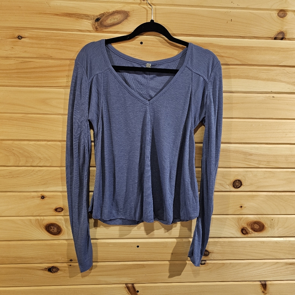 Free people flowy Blue Long Sleeve Top